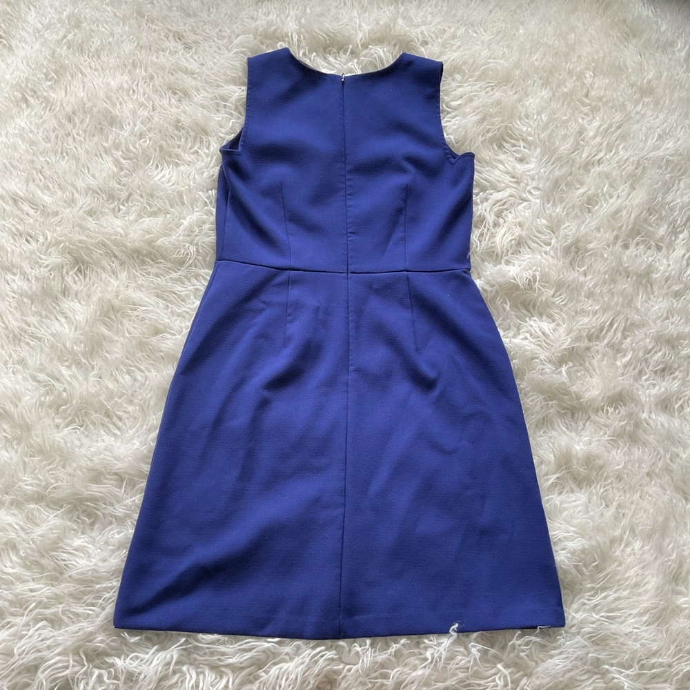 Loft Laser Cut Floral Sheath Dress in Blue - Picture 6 of 8